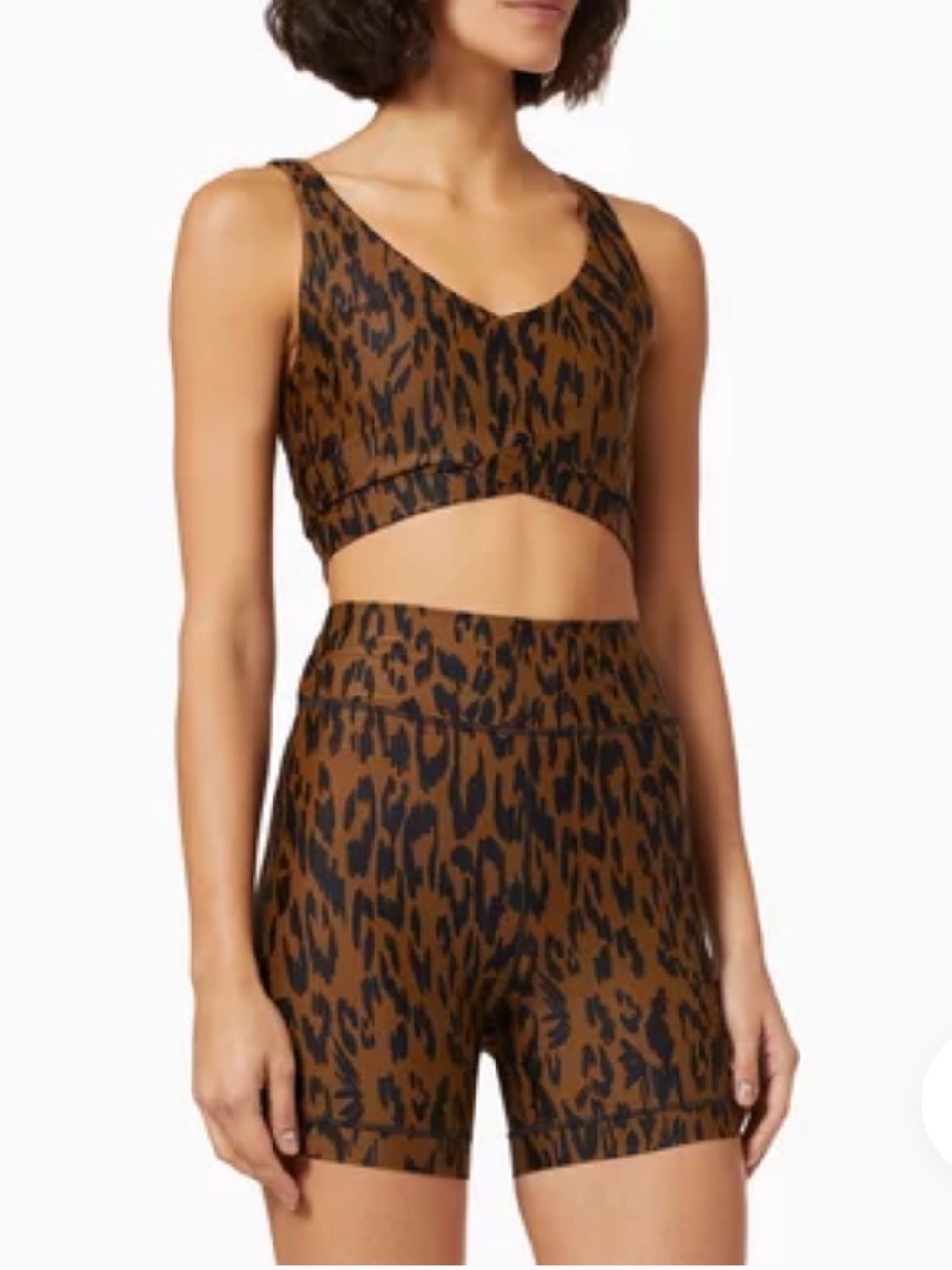 The Upside - Tropical Bowie printed sports bra S & shorts XS athletic set